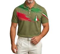 Polo Hombre Camiseta Clásica De Verano con Estampado Italiano Y Tejido Transpirable Manga Corta Y Diseño Elegante para Uso Diario Que Ofrece Un Ajuste Cómodo Y Estilo Casual