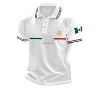 Polo Hombre Camiseta Mexicana De Manga Corta Cómoda Y Transpirable Tejido De Punto Casual para El Día A Día Y Actividades Al Aire Libre Diseño Ligero Y Versátil Que Te Brinda Un Estilo Relaj
