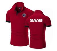 Polo hombre Classic Swedish Car Enthusiast, Verano Primavera T-Shirt Oficina, Ideal para ropa informal de trabajo diaria, office(Red,L)