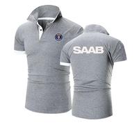 Polo hombre Classic Swedish Car Enthusiast, Verano Primavera T-Shirt Oficina, Ideal para ropa informal de trabajo diaria, office(Grey,XXL)