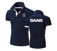 Polo hombre Classic Swedish Car Enthusiast, Verano Primavera T-Shirt Oficina, Ideal para ropa informal de trabajo diaria, office(Navy Blue,L)
