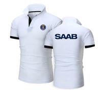 Polo hombre Classic Swedish Car Enthusiast, Verano Primavera T-Shirt Oficina, Ideal para ropa informal de trabajo diaria, office(White,S)