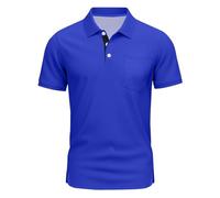 Polo Hombre Manga Corta Ajustada Ropa Deportiva Moda Oversize Algodon Camiseta Slim Fit Hombre Transpirables Polera Verano Basica Personalizada Ofertas Flash del Dia Hoy Azul Oscuro L