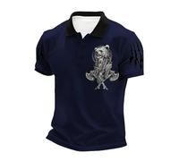 Polo Hombre Manga Corta AlgodóN, Polo Hombre Slim Fit, Camiseta Camisetas Camisa Estampada con Botones Informal Estampada con Cuello CláSico Y Tejido Camisa Polos Masculino Camiseta Summer Tops
