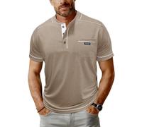 Polo Hombre Manga Corta - Camisetas Hombre Transpirable Tshirt Verano Casual Moda Polos Slim Fit Basica T-Shirt for Men Informal Running Ropa Camello XL