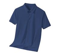 Polo Hombre Manga Corta Gran Tamaño - Camisa Hombre Cuello Rabattu Polo Cuello Atrapado Camisa Casual Camiseta Color Sólido Tops Moda Camisa Grande Cómodo Camisetas Golf Blusa, azul oscuro, XL