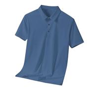 Polo Hombre Manga Corta Gran Tamaño - Camisa Hombre Cuello Rabattu Polo Cuello Atrapado Camisa Casual Camiseta Color Sólido Tops Moda Camisa Grande Cómodo Camisetas Golf Blusa, azul marino, XXXXXL