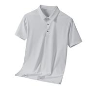 Polo Hombre Manga Corta Gran Tamaño - Camisa Hombre Cuello Rabattu Polo Cuello Atrapado Camisa Casual Camiseta Color Sólido Tops Moda Camisa Grande Cómodo Camisetas Golf Blusa, gris, 4XL