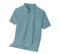 Polo Hombre Manga Corta Gran Tamaño - Camisa Hombre Cuello Rabattu Polo Cuello Atrapado Camisa Casual Camiseta Color Sólido Tops Moda Camisa Grande Cómodo Camisetas Golf Blusa, Mint Green, 4XL