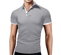 Polo Hombre Manga Corta, Polos para Hombre,Holgado con Solapa Estilo Verano Casual y Moderno para Ocio Diario Camisa T-Shirt Verano