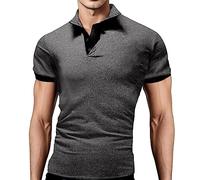 Polo Hombre Manga Corta, Polos para Hombre,Holgado con Solapa Estilo Verano Casual y Moderno para Ocio Diario Camisa T-Shirt Verano