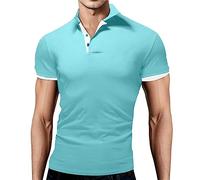 Polo Hombre Manga Corta, Polos para Hombre,Holgado con Solapa Estilo Verano Casual y Moderno para Ocio Diario Camisa T-Shirt Verano