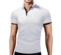 Polo Hombre Manga Corta, Polos para Hombre,Holgado con Solapa Estilo Verano Casual y Moderno para Ocio Diario Camisa T-Shirt Verano