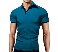 Polo Hombre Manga Corta, Polos para Hombre,Holgado con Solapa Estilo Verano Casual y Moderno para Ocio Diario Camisa T-Shirt Verano