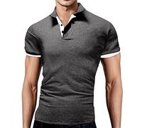 Polo Hombre Manga Corta, Polos para Hombre,Holgado con Solapa Estilo Verano Casual y Moderno para Ocio Diario Camisa T-Shirt Verano