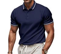 Polo Hombre Manga Corta Slim Fit Camiseta Deporte Cómoda Transpirable Casual Polos Elástica Verano Camisetas Deporte Basica Gym Deportivo Tshirt Trabajo Tenis Fitness Camisas Golf Camisa Vacaciones