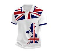 Polo Hombre Manga Corta Slim Fit, Polo Hombre Punto, Camisetas Camiseta Camisa CláSica Informal con Botones Delanteros Y DiseñO Nacional del Reino Unido Camiseta Summer Tops Polos Masculino Camisa