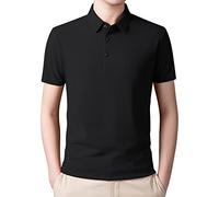 Polo Hombre Teeshirt Hombre Uso Profesional O Personal Ligero Descarga Humedad Polos de Golf Manga Corta Golf Tenis Casual Deporte Camiseta Ropa, Le Noir, XL