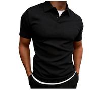 Polo hombre transpirable Polo Golf Secado ligero camiseta para deportes al aire libre manga corta Golf Polo ligero verano camisa básica casual manga corta y suave cómodo, A-le negro, XL