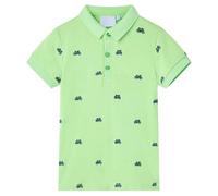 vidaXL Polo Infantil de Manga Corta Ropa de Niños Informal Algodón Verde Neón 104