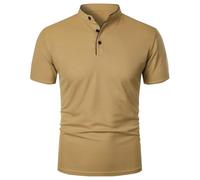 Polo liso para hombre, ajuste holgado, la nueva camiseta de verano de manga corta para hombre, color liso, es popular y a la moda. La blusa Henley de manga corta estilo adelgazante para hombre 2026
