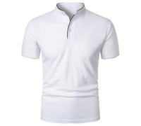 Polo liso para hombre, ajuste holgado, la nueva camiseta de verano de manga corta para hombre, color liso, es popular y a la moda. La blusa Henley de manga corta estilo adelgazante para hombre 2026