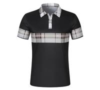 Polo manga corta hombre camiseta golf secado rápido deportes transpirable con botones de golf casual verano hombres tops ligeros manga corta camiseta deporte transpirable verano, B-le negro, M