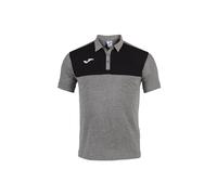 Polo Manga Corta Joma Winner Gris Melange Negro - Polo Manga Corta Niño MKP