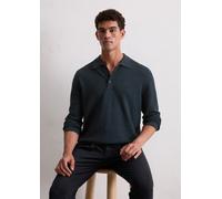 Polo manga larga piqué regular Dark Navy M