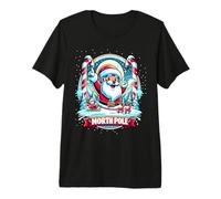 Polo Norte Santa Claus Candy Cane Gráfico de Navidad Camiseta Premium