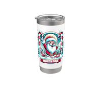 Polo Norte Santa Claus Candy Cane Gráfico de Navidad Vaso térmico de acero inoxidable de doble pared