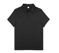 Polo para hombre adulto Europa y Estados Unidos, solapa de color sólido, bolsillos al aire libre, camisa de manga corta con diseño de ojo de pájaro, Negro, XXL