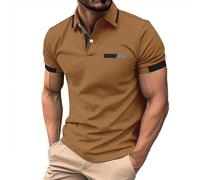 Polo para hombre adulto, transpirable, de secado rápido, para entrenamiento, golf, gimnasio, tenis, camiseta casual con cuello elástico, Z01-café, M