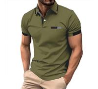 Polo para hombre adulto, transpirable, de secado rápido, para entrenamiento, golf, gimnasio, tenis, camiseta casual con cuello elástico, Z01-verde, S