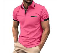 Polo para hombre adulto, transpirable, de secado rápido, para entrenamiento, golf, gimnasio, tenis, camiseta casual con cuello elástico, Z01-rojo sandía, M