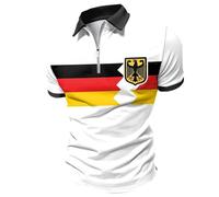 Polo para hombre, camiseta de Alemania, manga 3/4, con bandera de Alemania, camiseta del Mundo 2026, camiseta con cremallera, camiseta de entrenamiento, festivales, competiciones, adecuado para el día
