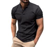 Polo para hombre, camiseta formal de trabajo, verano, shiteshirts, ajuste regular, manga corta, con botones, cuello con bandas, camiseta casual de playa, cómoda blusa de vacaciones, para el ocio