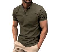 Polo para hombre, camiseta formal de trabajo, verano, shiteshirts, ajuste regular, manga corta, con botones, cuello con bandas, camiseta casual de playa, cómoda blusa de vacaciones, para el ocio
