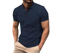 Polo para hombre, camiseta formal de trabajo, verano, shiteshirts, ajuste regular, manga corta, con botones, cuello con bandas, camiseta casual de playa, cómoda blusa de vacaciones, para el ocio