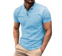 Polo para hombre, camiseta formal de trabajo, verano, shiteshirts, ajuste regular, manga corta, con botones, cuello con bandas, camiseta casual de playa, cómoda blusa de vacaciones, para el ocio