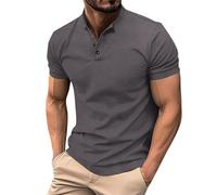 Polo para hombre, camiseta formal de trabajo, verano, shiteshirts, ajuste regular, manga corta, con botones, cuello con bandas, camiseta casual de playa, cómoda blusa de vacaciones, para el ocio