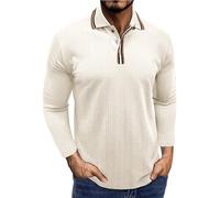 Polo para hombre, clásico, de manga larga, básico, con botones, transpirable, polo de golf, camiseta deportiva básica, corte ajustado, camiseta de manga larga, camisa de negocios, ropa deportiva