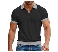 Polo para hombre de manga corta de golf, camiseta regular con pata de botón para hombre, casual básica, camiseta corta, ligera y transpirable, ideal para correr y gimnasio, 2-le Black, XXL
