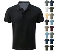 Polo para hombre de manga corta de malla, polo con cuello revers, botón hacia abajo, camisas de verano transpirables, de secado rápido, polos, camisetas deportivas frescas, para ocio, negocios, golf