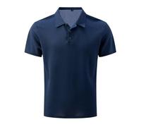 Polo para hombre de manga corta de malla, polo con cuello revers, botón hacia abajo, camisas de verano transpirables, de secado rápido, polos, camisetas deportivas frescas, para ocio, negocios, golf