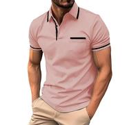 Polo para hombre de manga corta, polo moderno para el tiempo libre con bolsillo en el pecho, camisetas de verano, cuello transpirable, camisa de verano ligera, camisa de trabajo para exteriores
