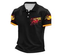 Polo para hombre de verano de manga corta con diseño de torero, camiseta estampada, resistente, clásica, cómoda, de algodón, transpirable, para festival de Corrida, R negro., S