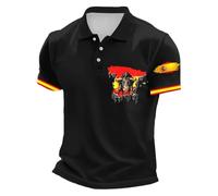 Polo para hombre de verano de manga corta con diseño de torero, camiseta estampada, resistente, clásica, cómoda, de algodón, transpirable, para festival de Corrida, T negro., XXXXXL