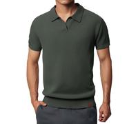 Polo para hombre, manga corta, parte inferior con bandas, camiseta básica, ligera, color sólido, cuello en V, camisetas de golf, camisetas de moda, negocios, oficina, trabajo, casual, transpirable