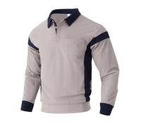 Polo para hombre, sudadera de moda con cuello en V, camiseta de golf, informal, con bolsillo, manga larga, polo clásico, rugby, cuello de contraste, camisa de invierno, otoño, botón hacia abajo, polo